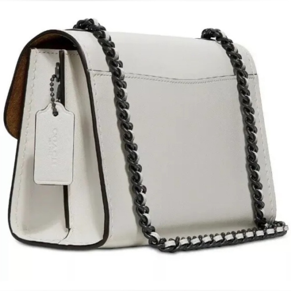 Coach Parker 18 Floral 54622 Embroidered Chalk/Gunmetal Shoulder Bag - Picture 3 of 12